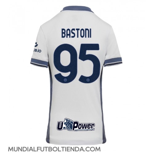 Camiseta Inter Milan Alessandro Bastoni #95 Segunda Equipación Replica 2024-25 para mujer mangas cortas